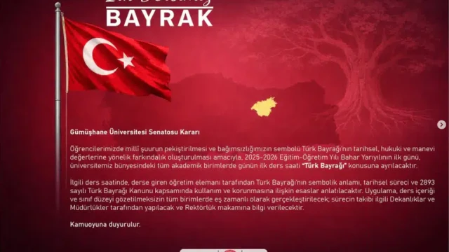 Gümüşhane Üniversitesi’nde Bahar Dönemi Türk Bayrağı Dersiyle Başlayacak