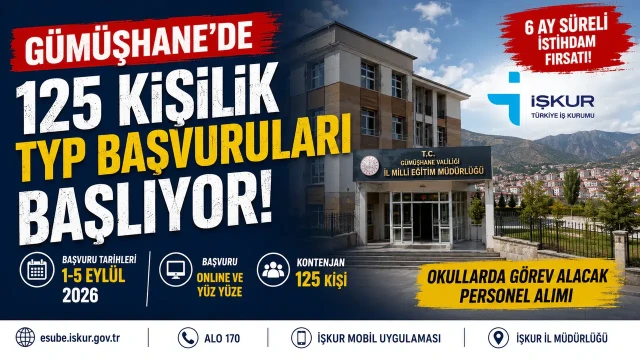 Gümüşhane’de 125 Kişilik TYP Başvuruları Başladı