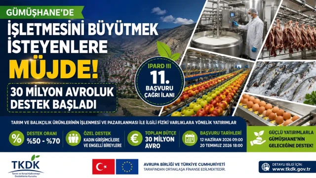 Gümüşhane'de İşletmesini Büyütmek İsteyenlere Müjde! 30 Milyon Avroluk Destek Başladı