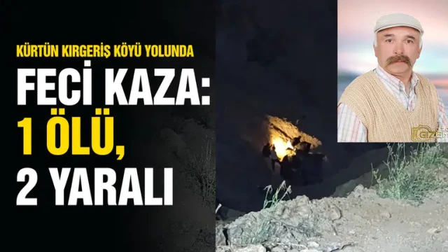 Kürtün Kırgeriş Köyü Yolunda Feci Kaza: 1 Ölü, 2 Yaralı
