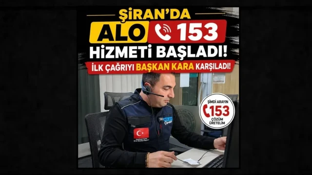 Şiran Belediyesi’nden Vatandaşla İletişimde Yeni Dönem: “Alo 153 Çözüm Merkezi” Hizmete Açıldı
