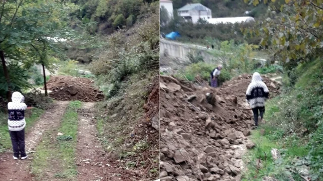 Üçtaş’ta köy yolu arazi sahibi tarafından kapatıldı