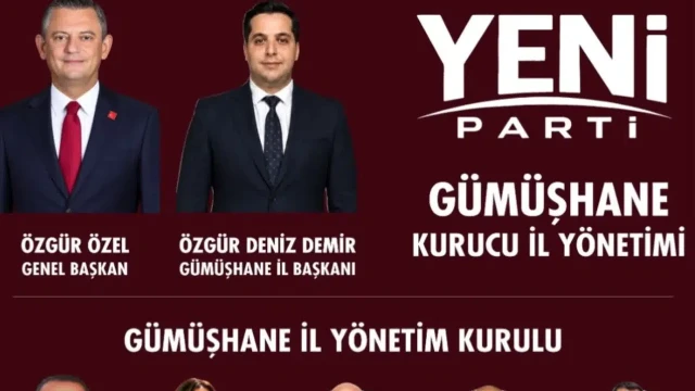 Yeni Parti Gümüşhane Kurucu İl Başkanı Özgür Deniz Demir Yönetim Kurulunu Açıkladı