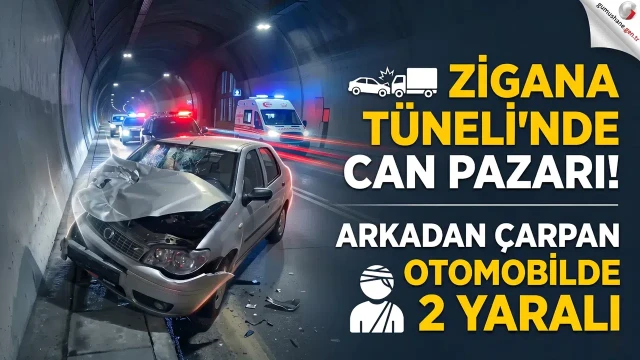 Yeni Zigana Tüneli’nde korkutan kaza! Otomobil pikaba arkadan çarptı: 2 yaralı