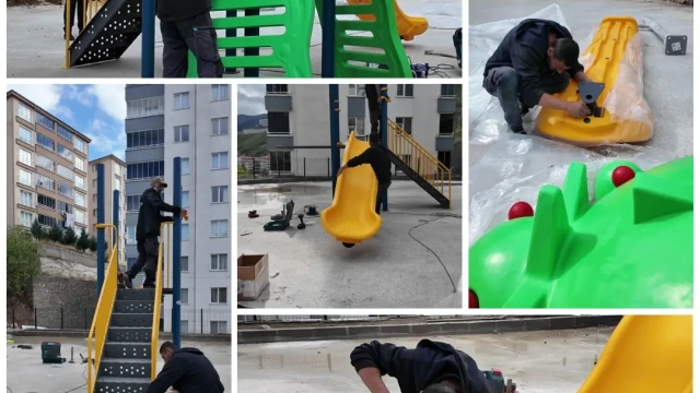 Gümüşhane Belediyesi'nden Yeni Mahalle'ye Modern Çocuk Parkı