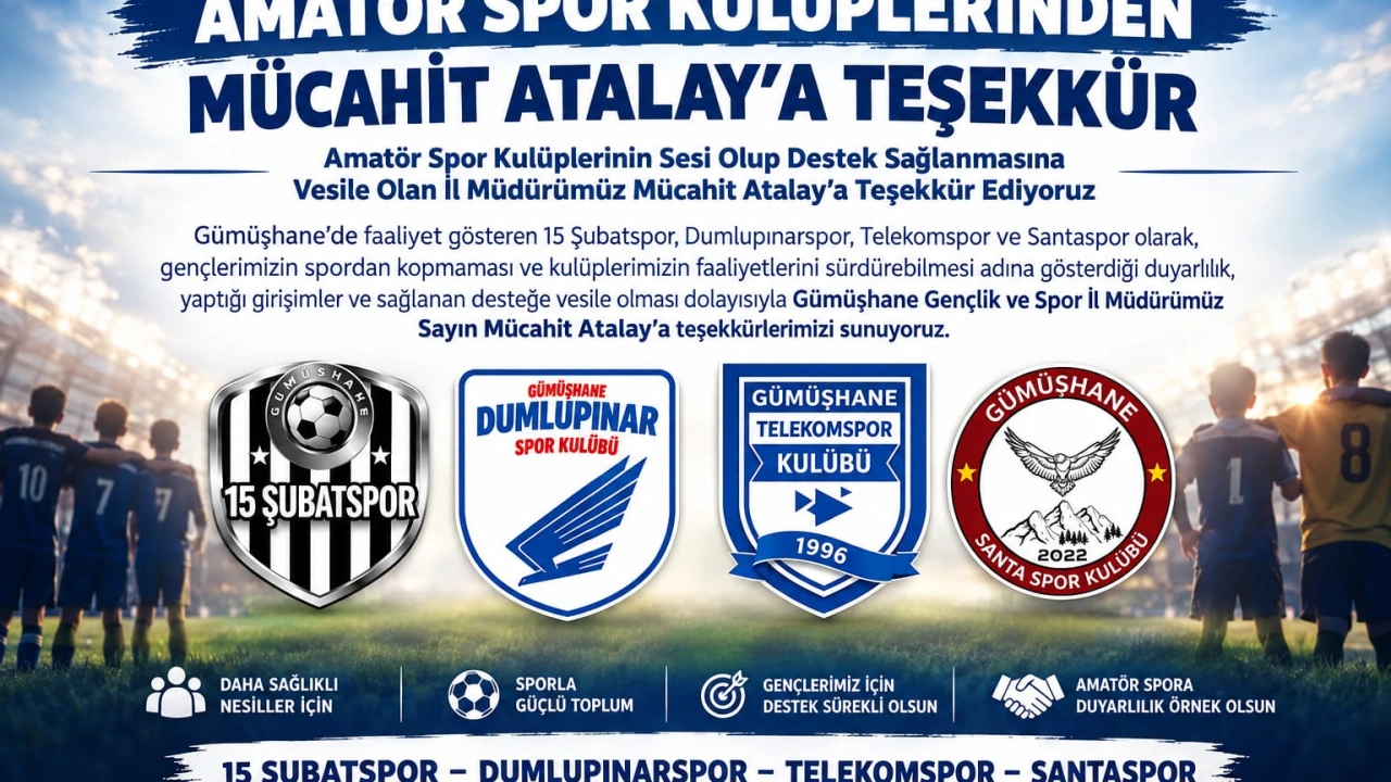 Gümüşhane’de Amatör Spor Kulüplerinden Mücahit Atalay’a Teşekkür