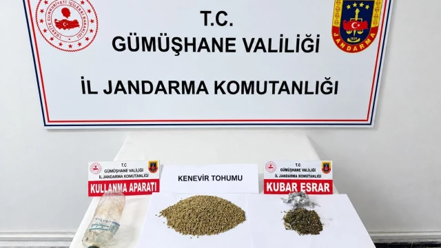 Gümüşhane’de Araçta Uyuşturucu ve Kenevir Tohumu Ele Geçirildi