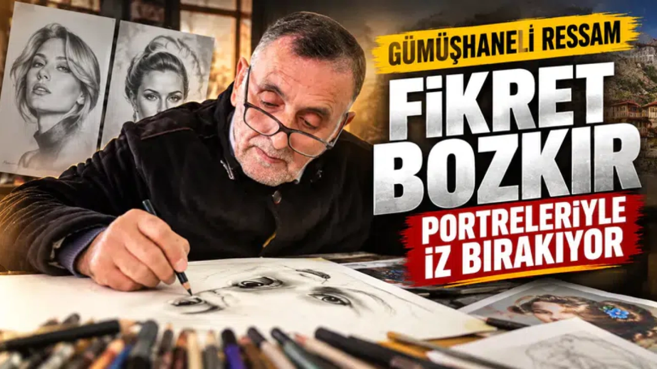Gümüşhaneli Ressam Fikret Bozkır Portreleriyle İz Bırakıyor