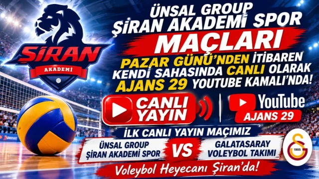 Şiran Akademi Spor’un Maçları Ajans 29 YouTube Kanalında Canlı Yayınlanacak!